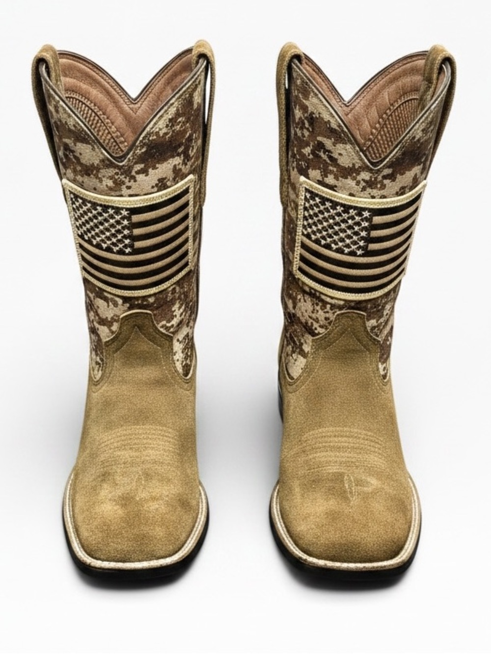 Ariat Sport Patriot Sand Mocha Camo Boots Size 7D